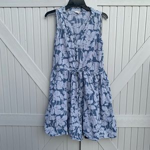 Gap sleeveless shirt dress floral petite